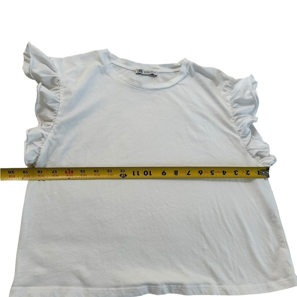 Zara Ruffle Sleeve Top Size Small - Picture 11 of 17